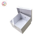 Present Packaging White Cubic Craft Paper Gift Box With Ribbon Decoration